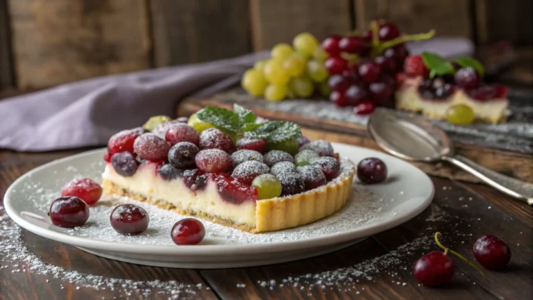 Delicious grape desserts served on a plate.