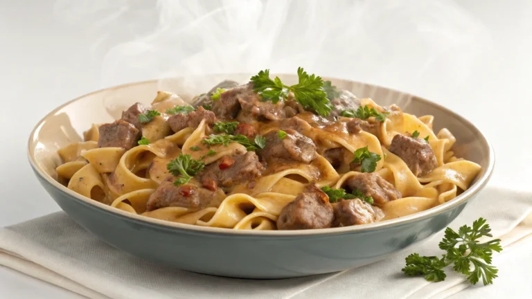 Delicious hamburger helper beef stroganoff